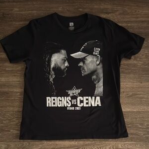 WWE Reigns Vs Cena Vegas 2021 Black Short Sleeve Tee